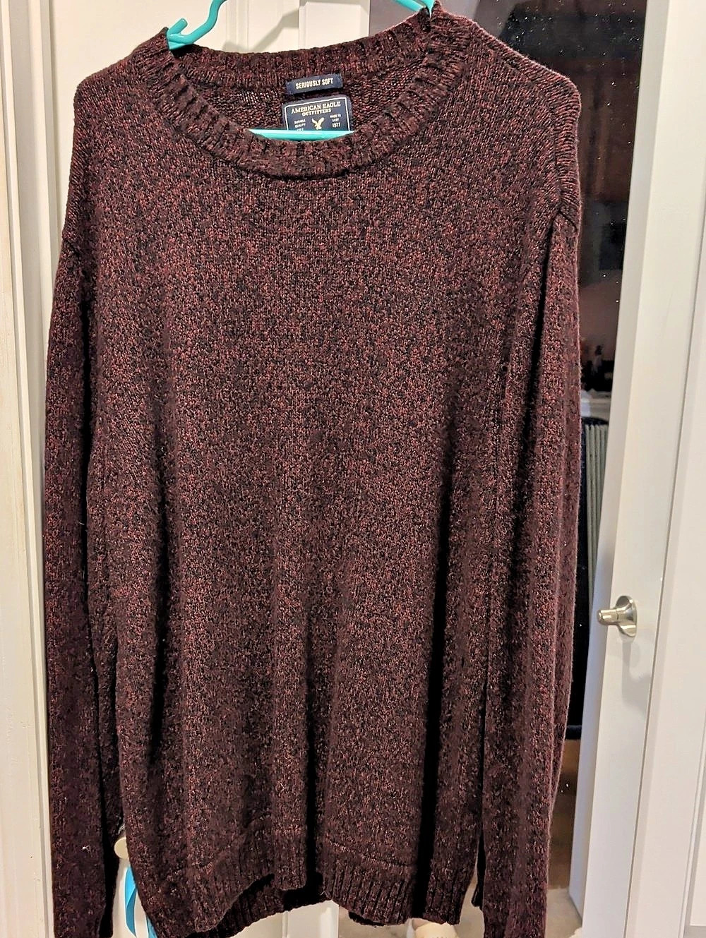 American Eagle Outfitters Men's Crewneck Sweater Burgundy Size XL